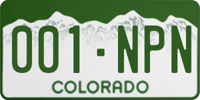 CO license plate 001NPN