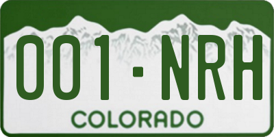 CO license plate 001NRH