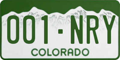 CO license plate 001NRY