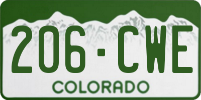 CO license plate 206CWE