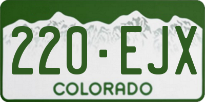 CO license plate 220EJX