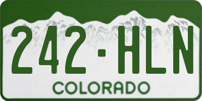 CO license plate 242HLN
