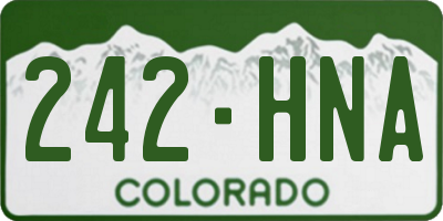CO license plate 242HNA
