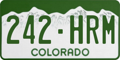 CO license plate 242HRM