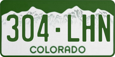CO license plate 304LHN