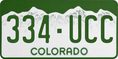 CO license plate 334UCC