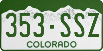 CO license plate 353SSZ