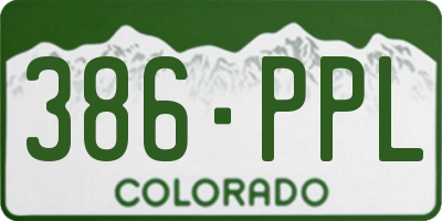 CO license plate 386PPL