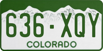 CO license plate 636XQY
