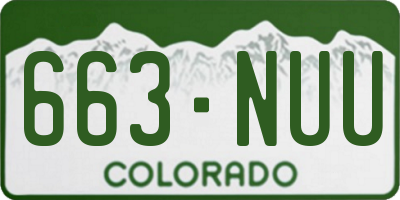 CO license plate 663NUU