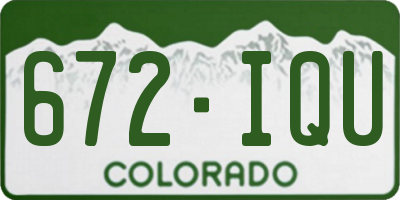 CO license plate 672IQU