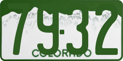 CO license plate 7932