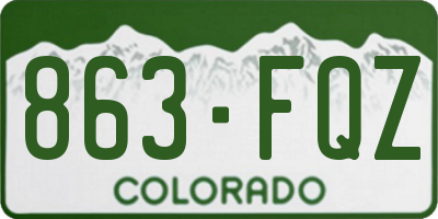 CO license plate 863FQZ