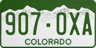 CO license plate 907OXA