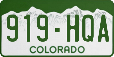 CO license plate 919HQA