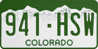 CO license plate 941HSW