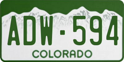 CO license plate ADW594