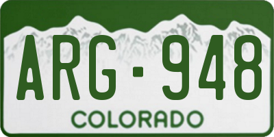 CO license plate ARG948