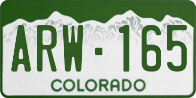 CO license plate ARW165