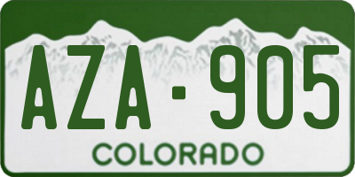 CO license plate AZA905