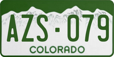 CO license plate AZS079