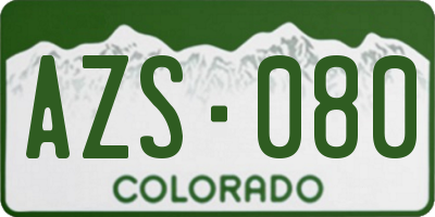 CO license plate AZS080