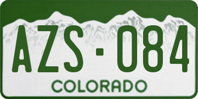 CO license plate AZS084