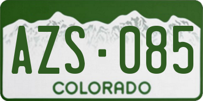 CO license plate AZS085