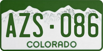 CO license plate AZS086