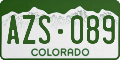 CO license plate AZS089