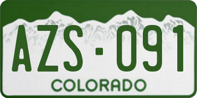 CO license plate AZS091