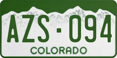 CO license plate AZS094