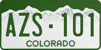 CO license plate AZS101