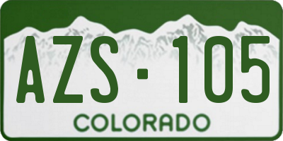 CO license plate AZS105