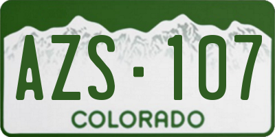 CO license plate AZS107