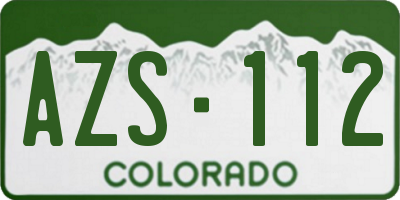 CO license plate AZS112