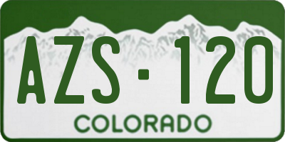 CO license plate AZS120