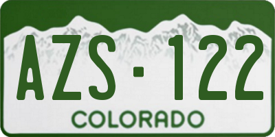 CO license plate AZS122