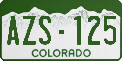 CO license plate AZS125