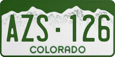 CO license plate AZS126
