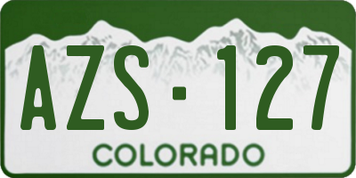 CO license plate AZS127