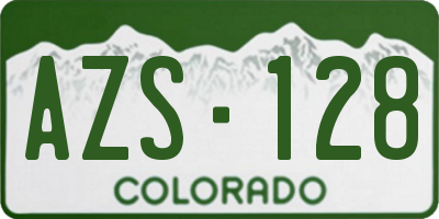 CO license plate AZS128