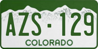 CO license plate AZS129