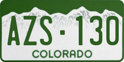 CO license plate AZS130