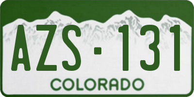CO license plate AZS131