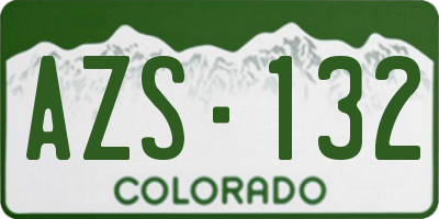 CO license plate AZS132