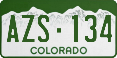 CO license plate AZS134