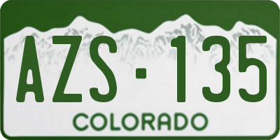 CO license plate AZS135