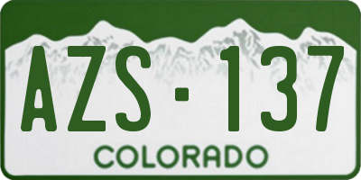 CO license plate AZS137