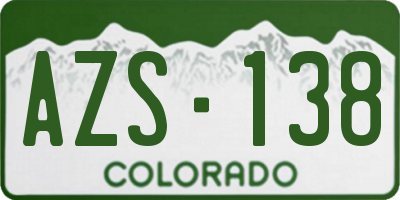 CO license plate AZS138